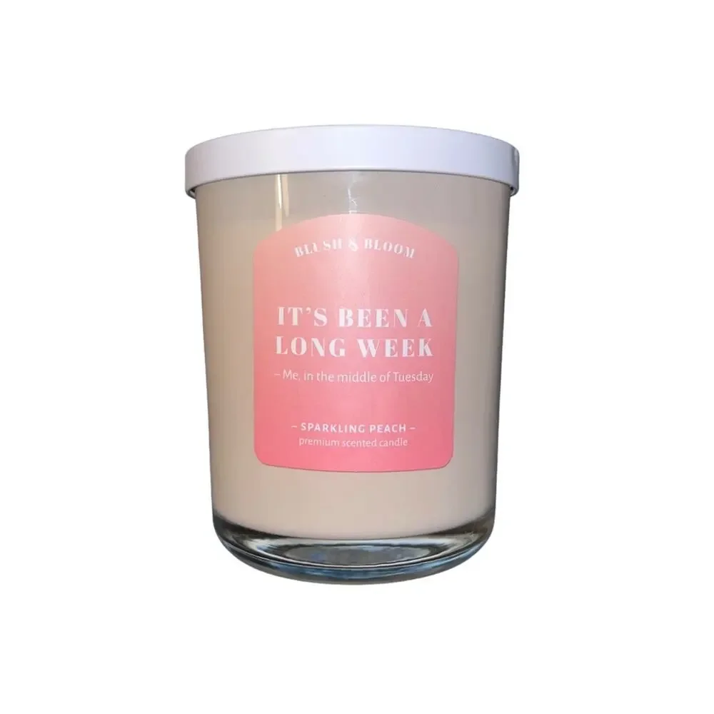 NEW! Le Chandelle Blush & Bloom Sparkling Peach Jar Candle 15oz
